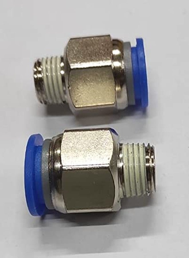 CRAFTSFY 1/4" X 12 MM OD Pneumatic Push Type Male Connector Push in Joint Pneumatic Connector Quick Fittings Size: 1/4" X 12 MM OD Quick Conector Air Fittings Size:1/4 X 12 MM (Pack of 2) - Image 4